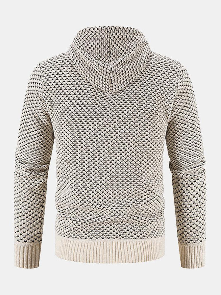 Mason | Teddy Lined Textured Hooded Sweater