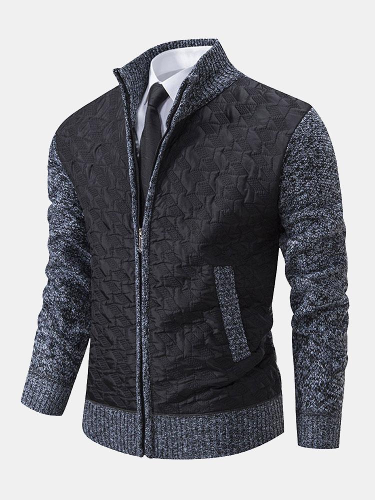 Jack | Quilted Jacquard Zip Up Jumper