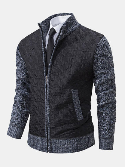 Jack | Quilted Jacquard Zip Up Jumper