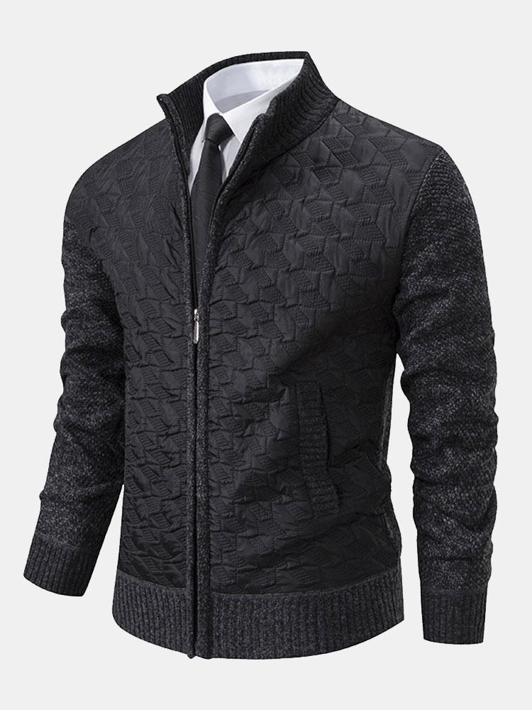 Jack | Quilted Jacquard Zip Up Jumper