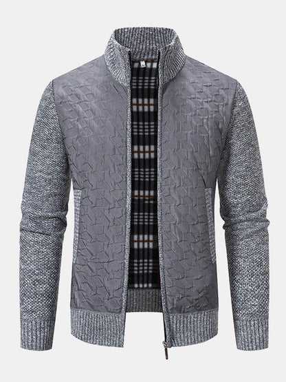 Jack | Quilted Jacquard Zip Up Jumper