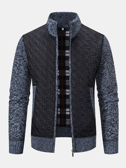 Jack | Quilted Jacquard Zip Up Jumper