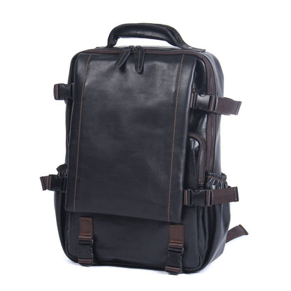 Tristan | Mens Black Leather Backpack