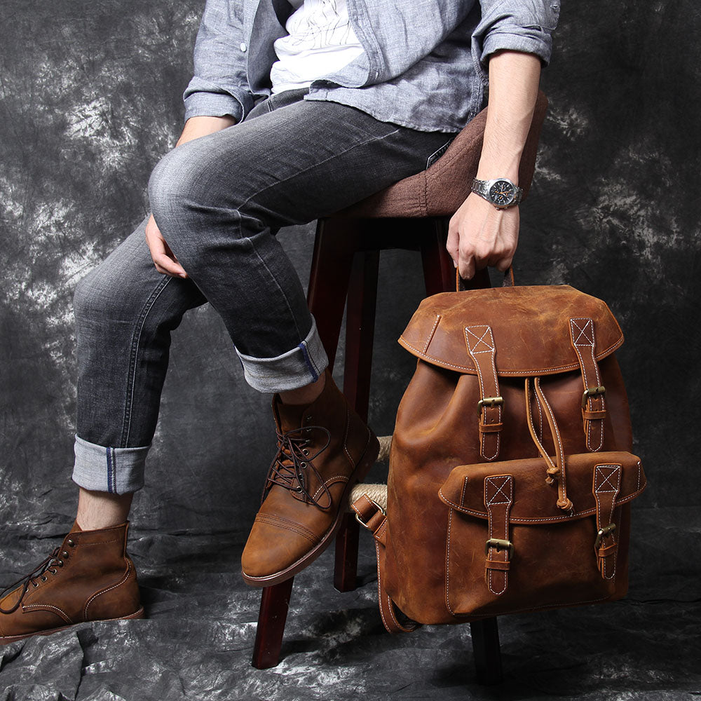 Edric | Leather Knapsack