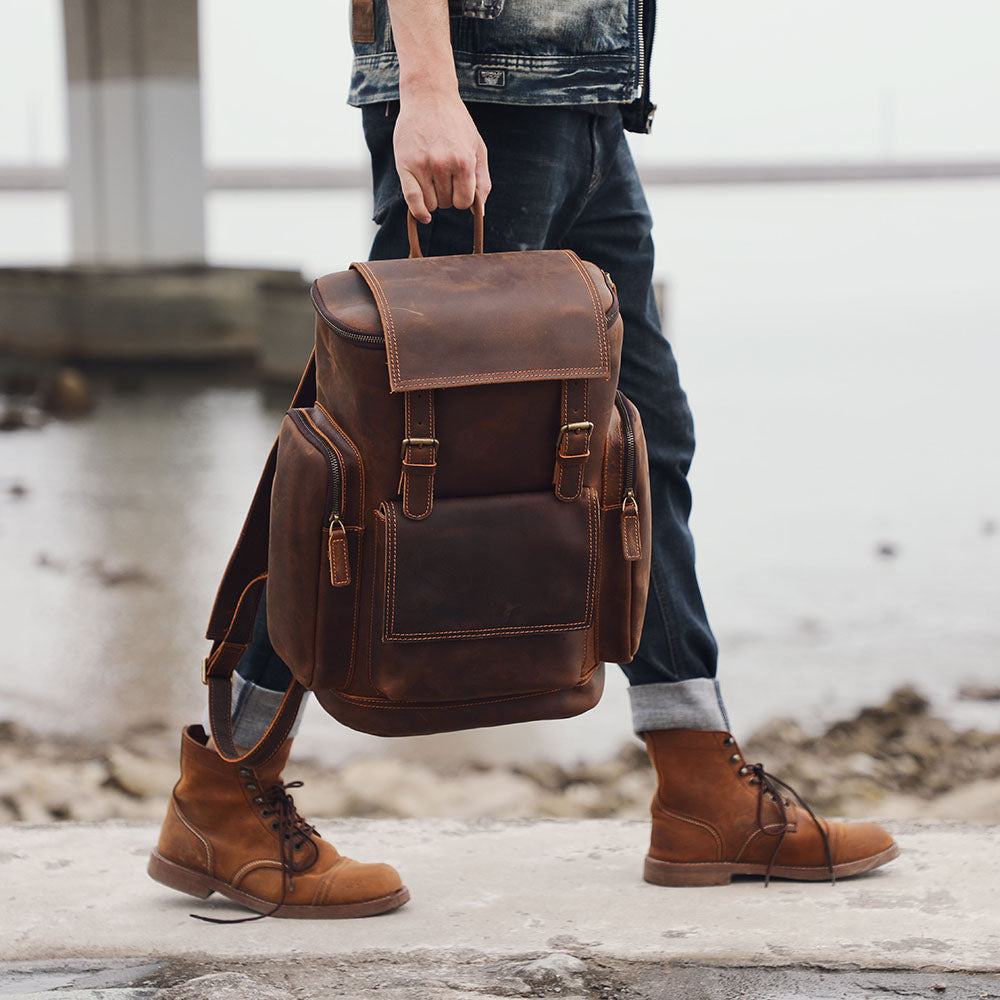 Reed | Leather Laptop Backpack