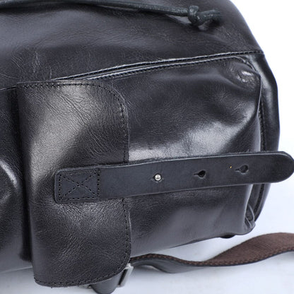 Robin | Small Black Leather Backpack