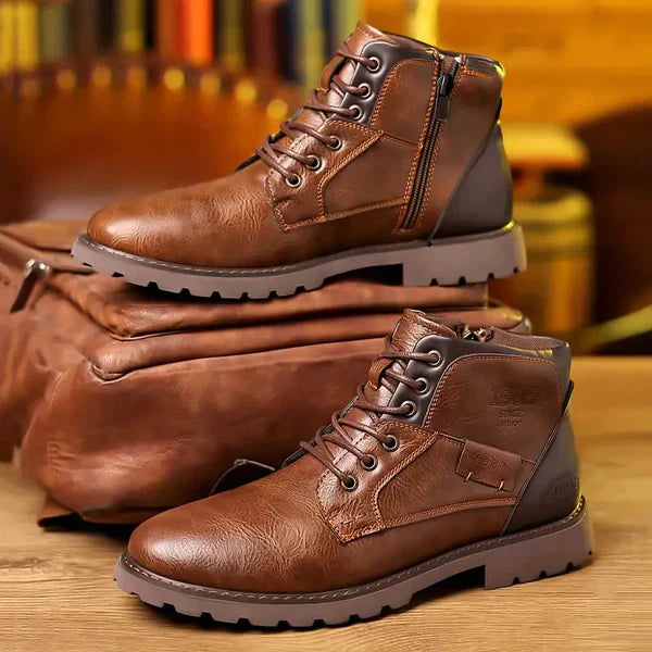 Tiberius |  Rugged Leather Lace-Up Boots