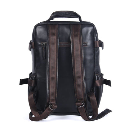 Tristan | Mens Black Leather Backpack