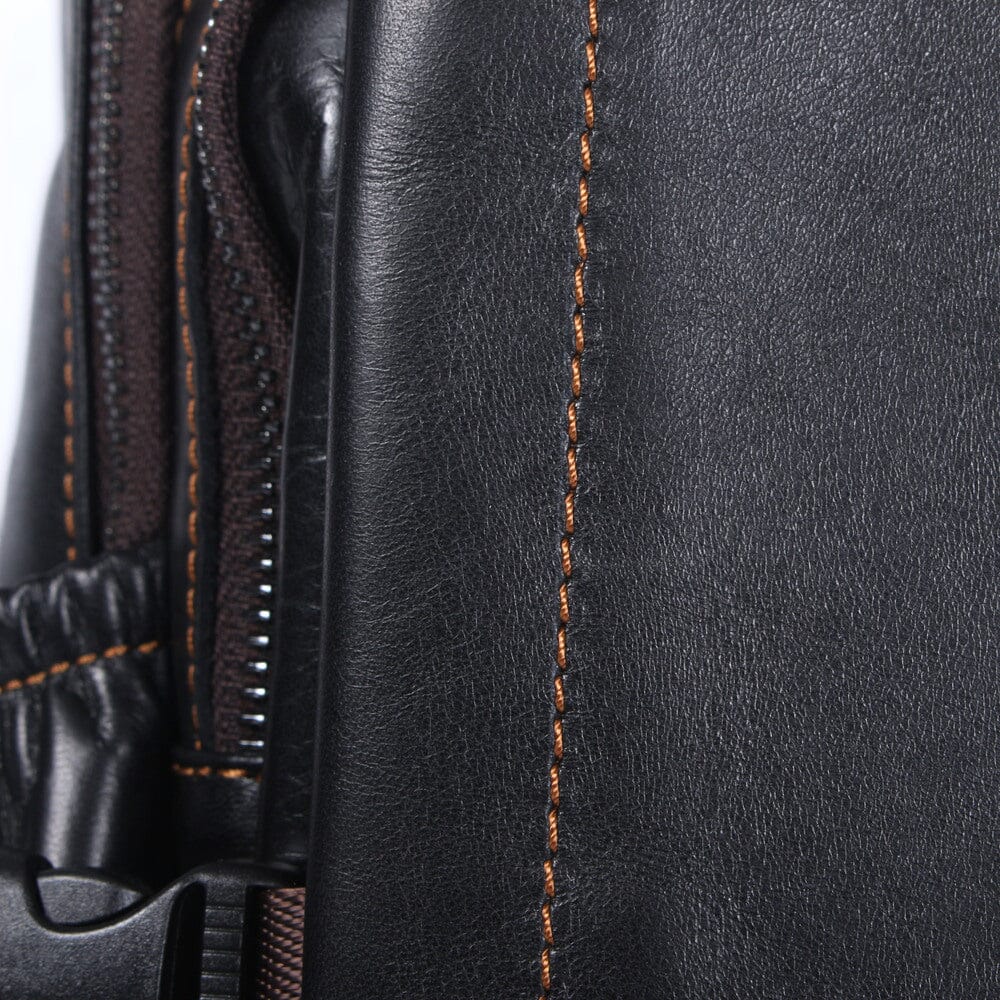 Tristan | Mens Black Leather Backpack