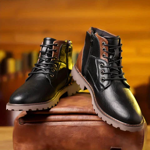 Tiberius |  Rugged Leather Lace-Up Boots