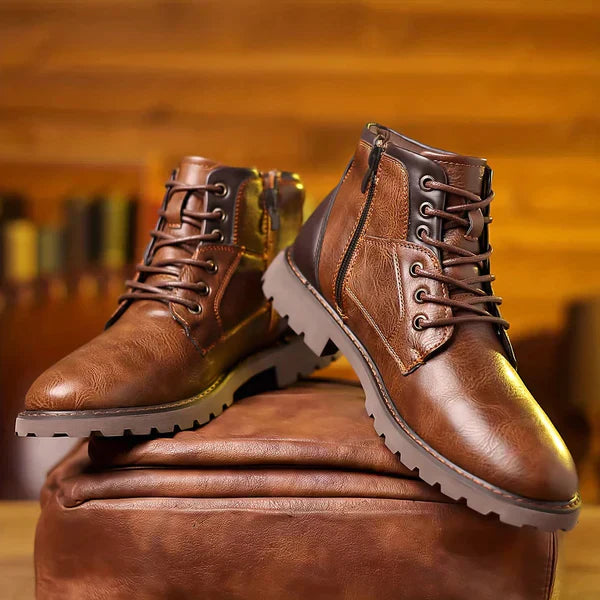 Tiberius |  Rugged Leather Lace-Up Boots