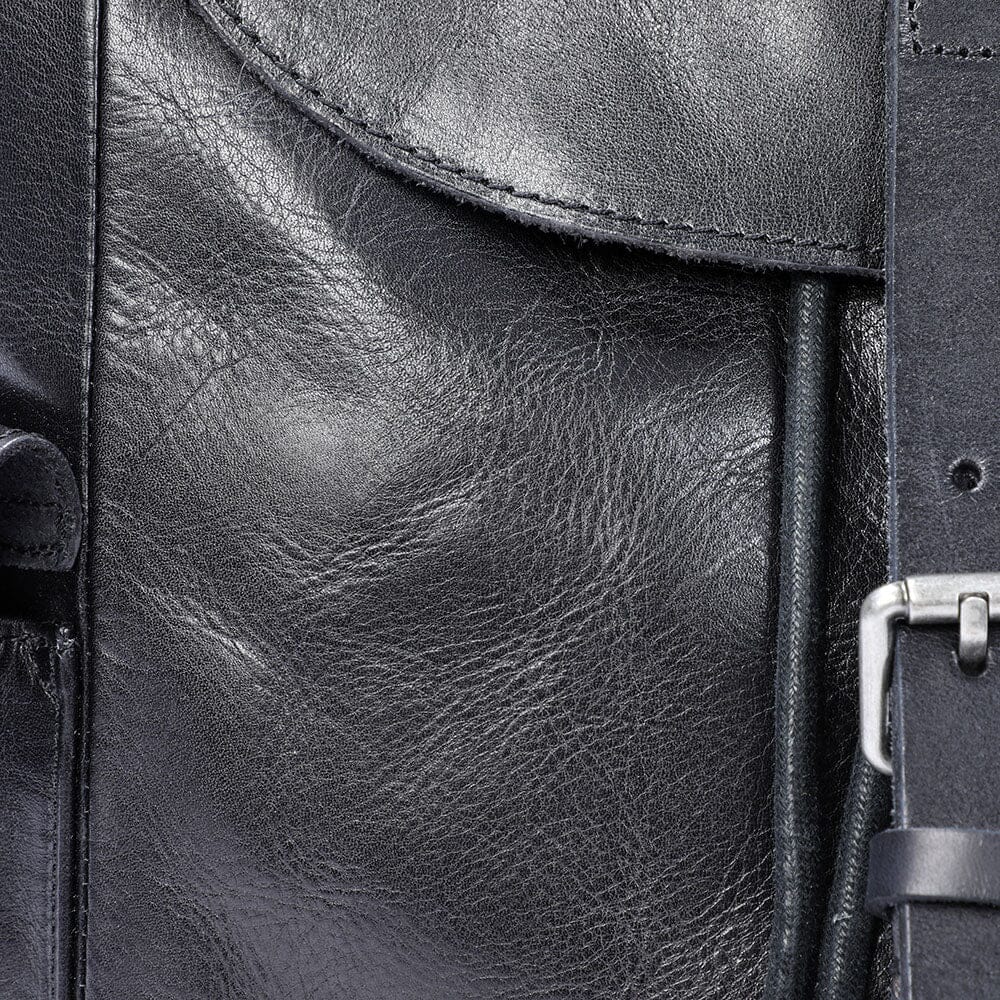 Robin | Small Black Leather Backpack