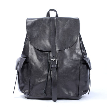 Robin | Small Black Leather Backpack