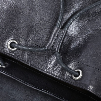 Robin | Small Black Leather Backpack