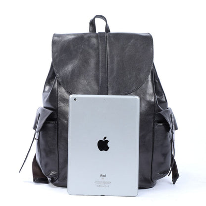 Robin | Small Black Leather Backpack