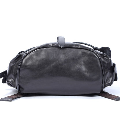 Robin | Small Black Leather Backpack