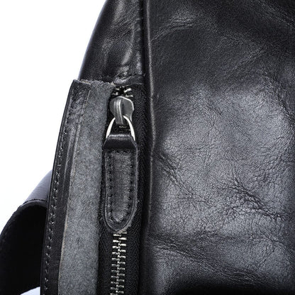 Robin | Small Black Leather Backpack