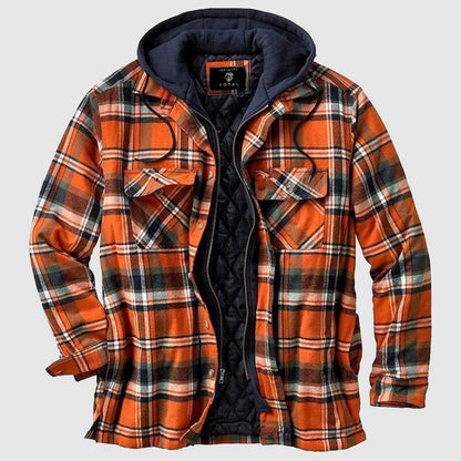 Gabriel | Men's Stylish Winter Checkered Hooded Jacket